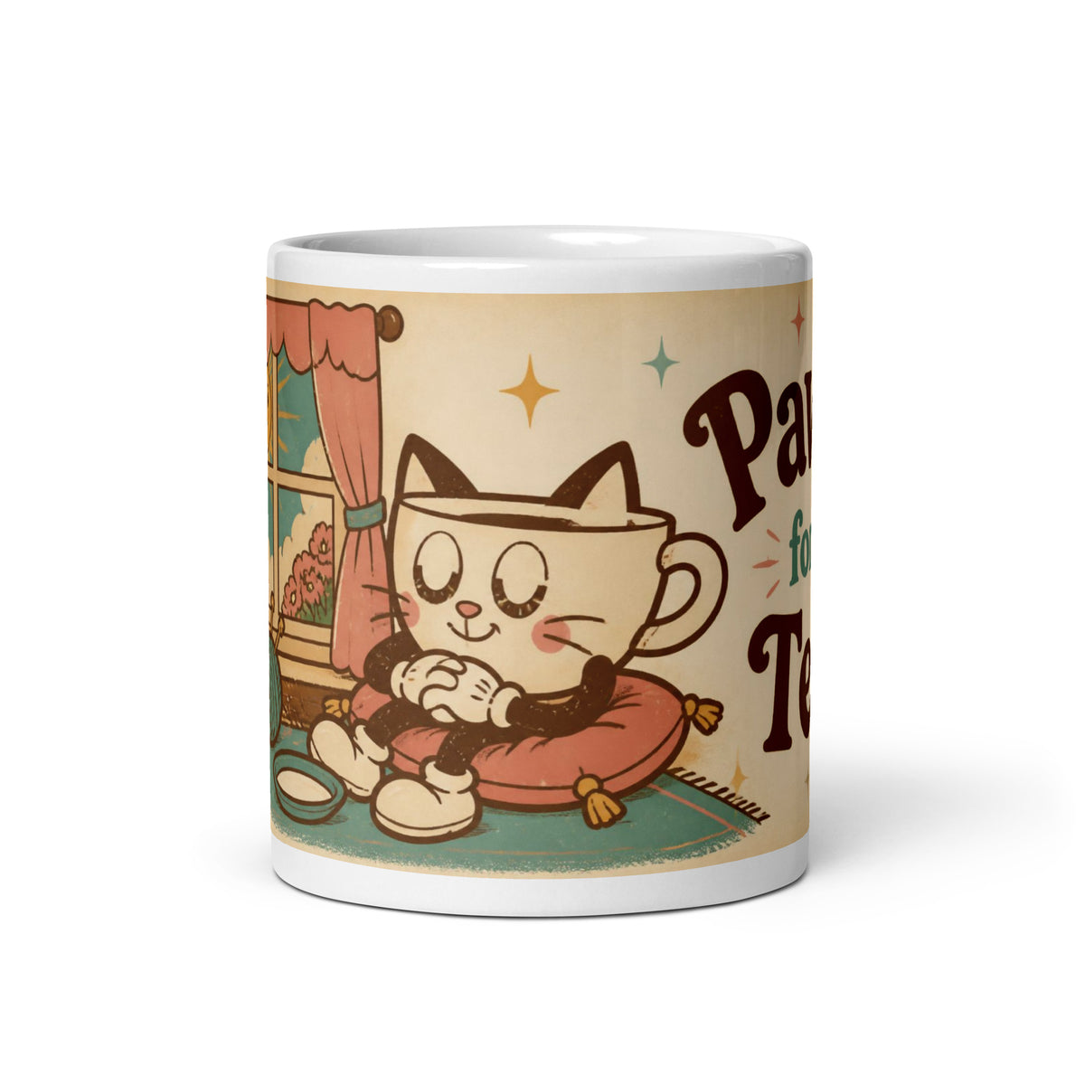 Paws for Tea 11 oz mug, front view