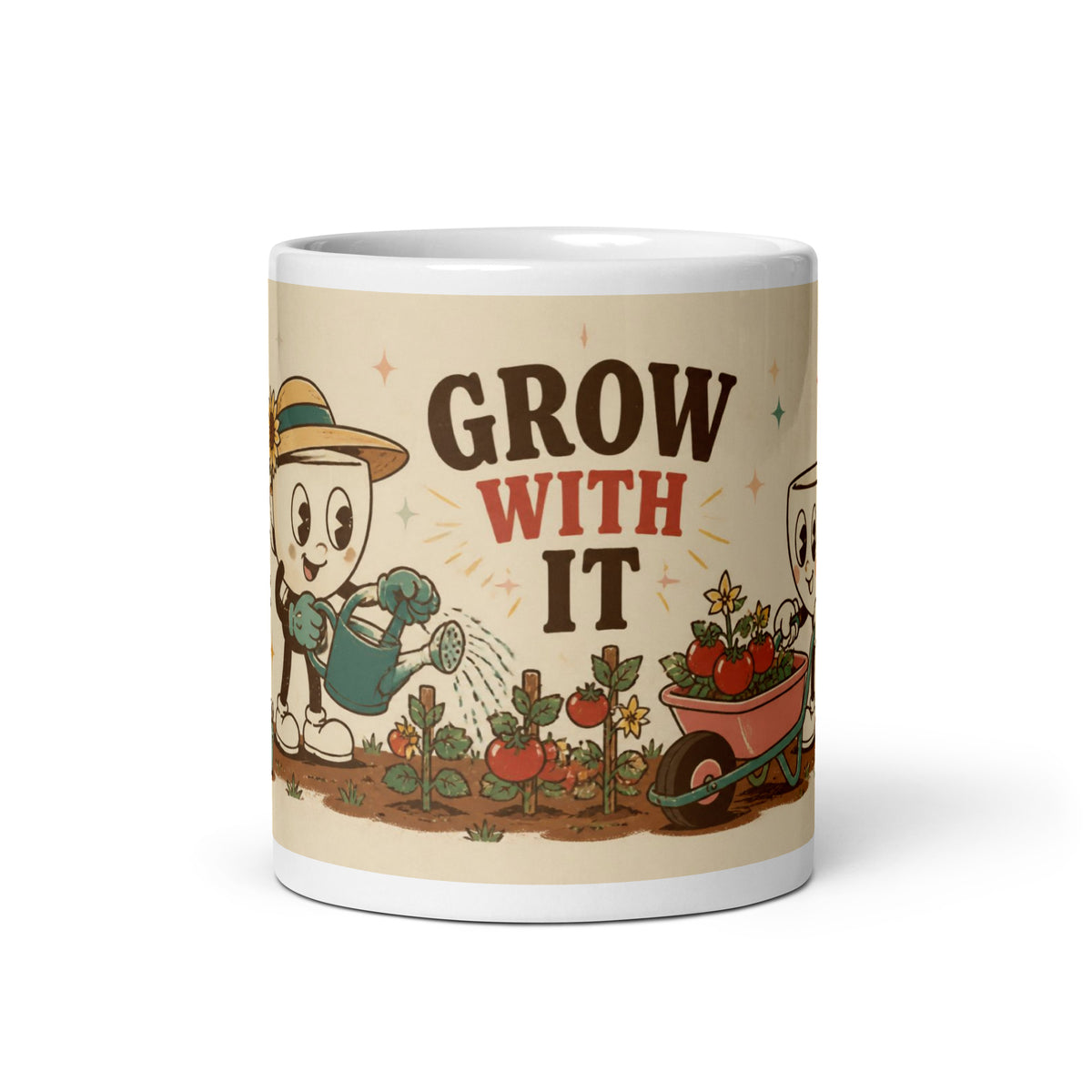 Grow With It 11 oz mug, front view