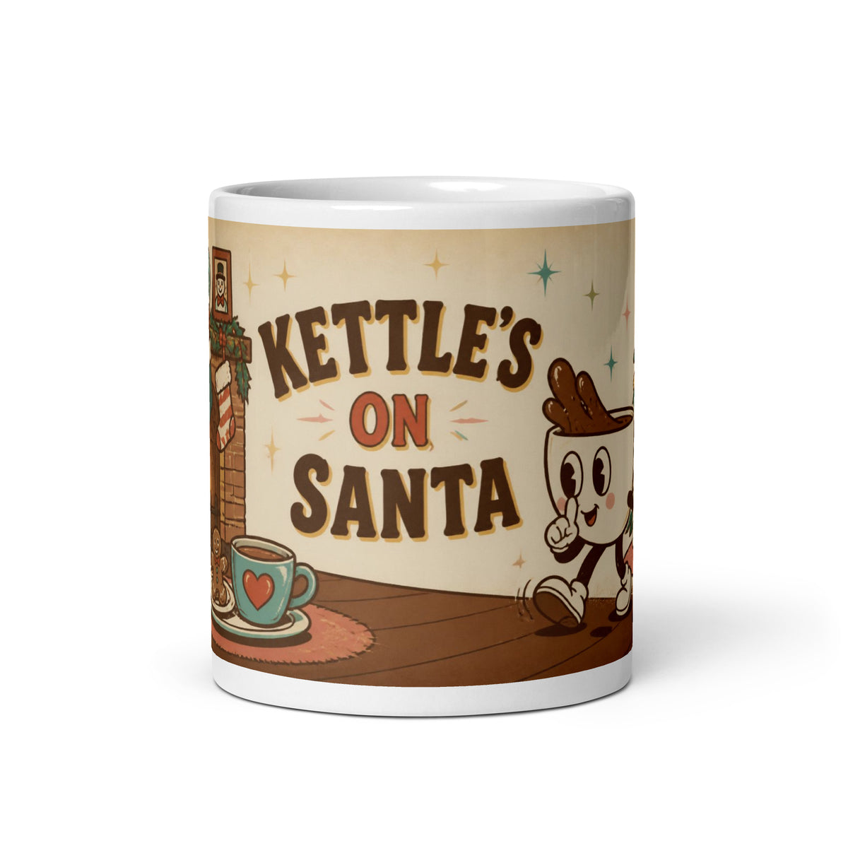 Kettle's On, Santa 11 oz mug, front view