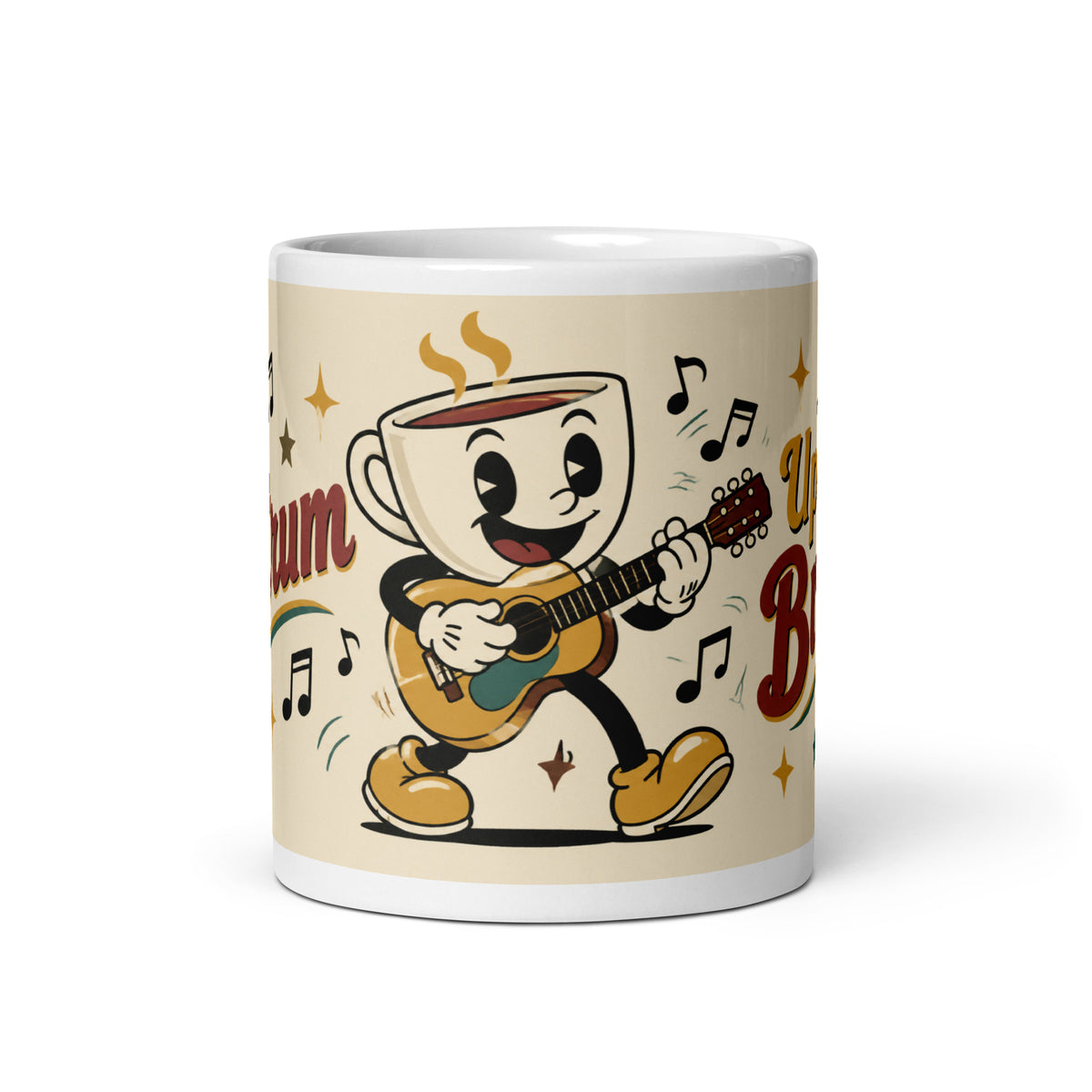Strum Up a Brew mug, 11 oz front view