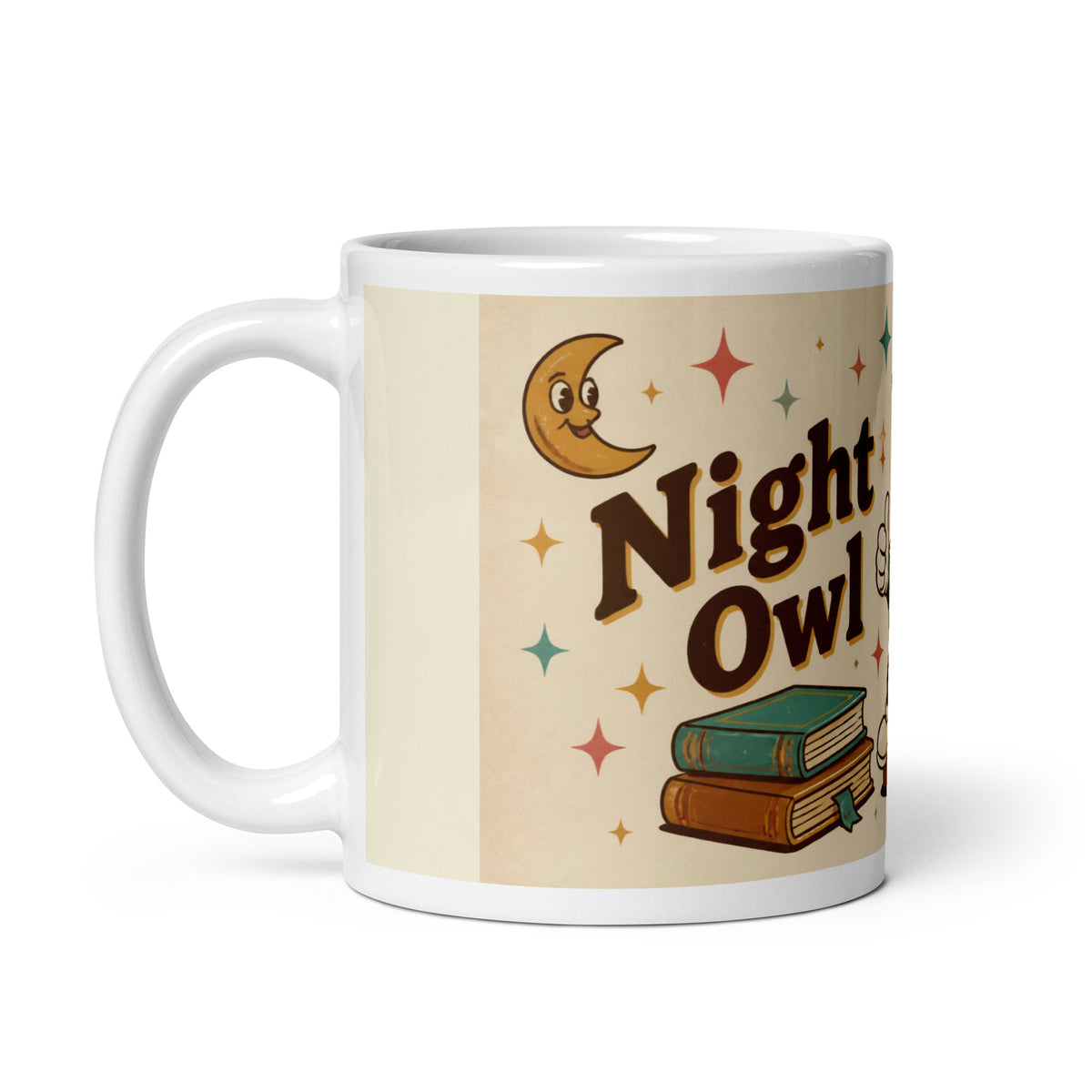 Night Owl 11 oz mug, handle on the left