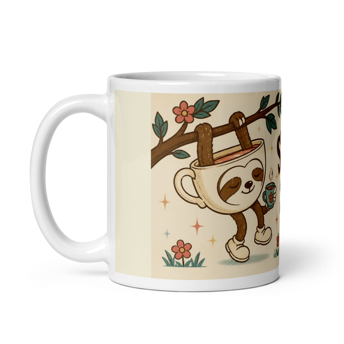 Slow Sip 11 oz mug, handle on the left