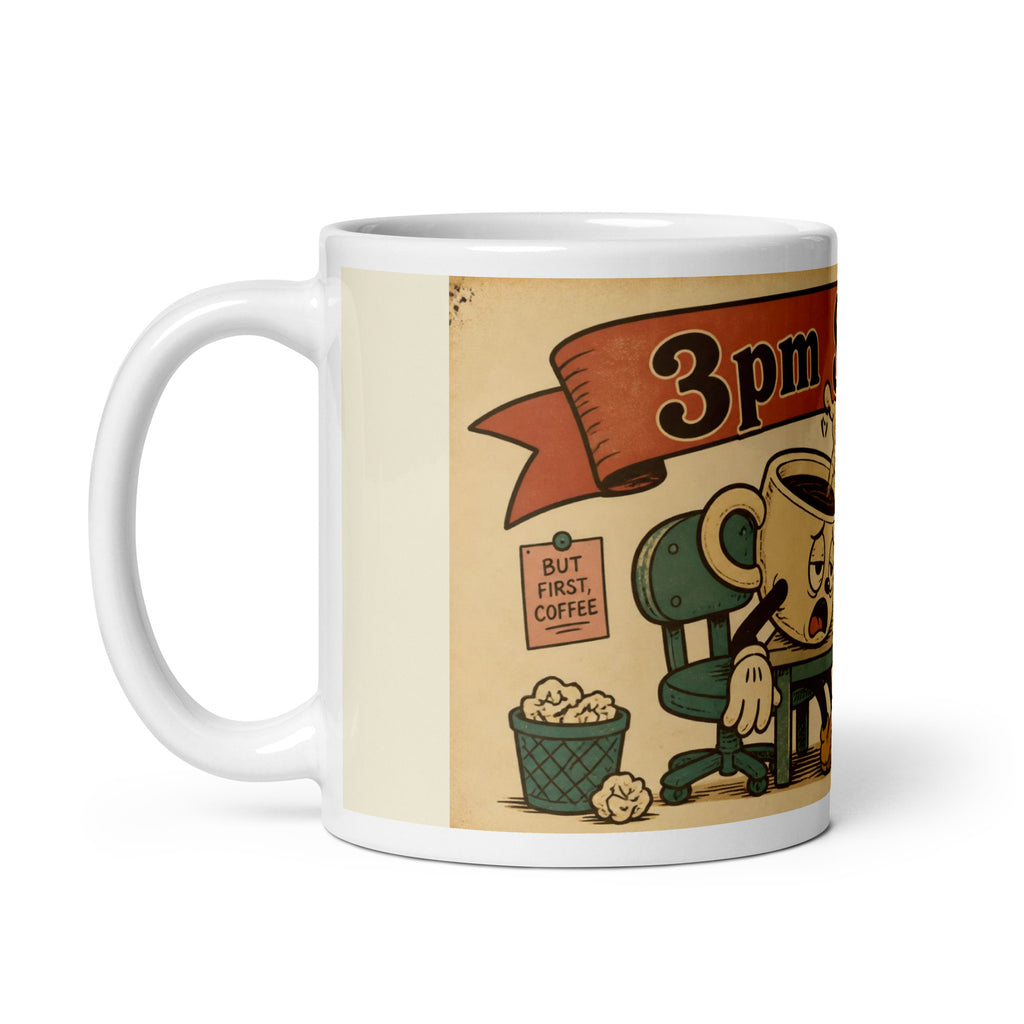 3pm Slump 11 oz mug, handle on the left