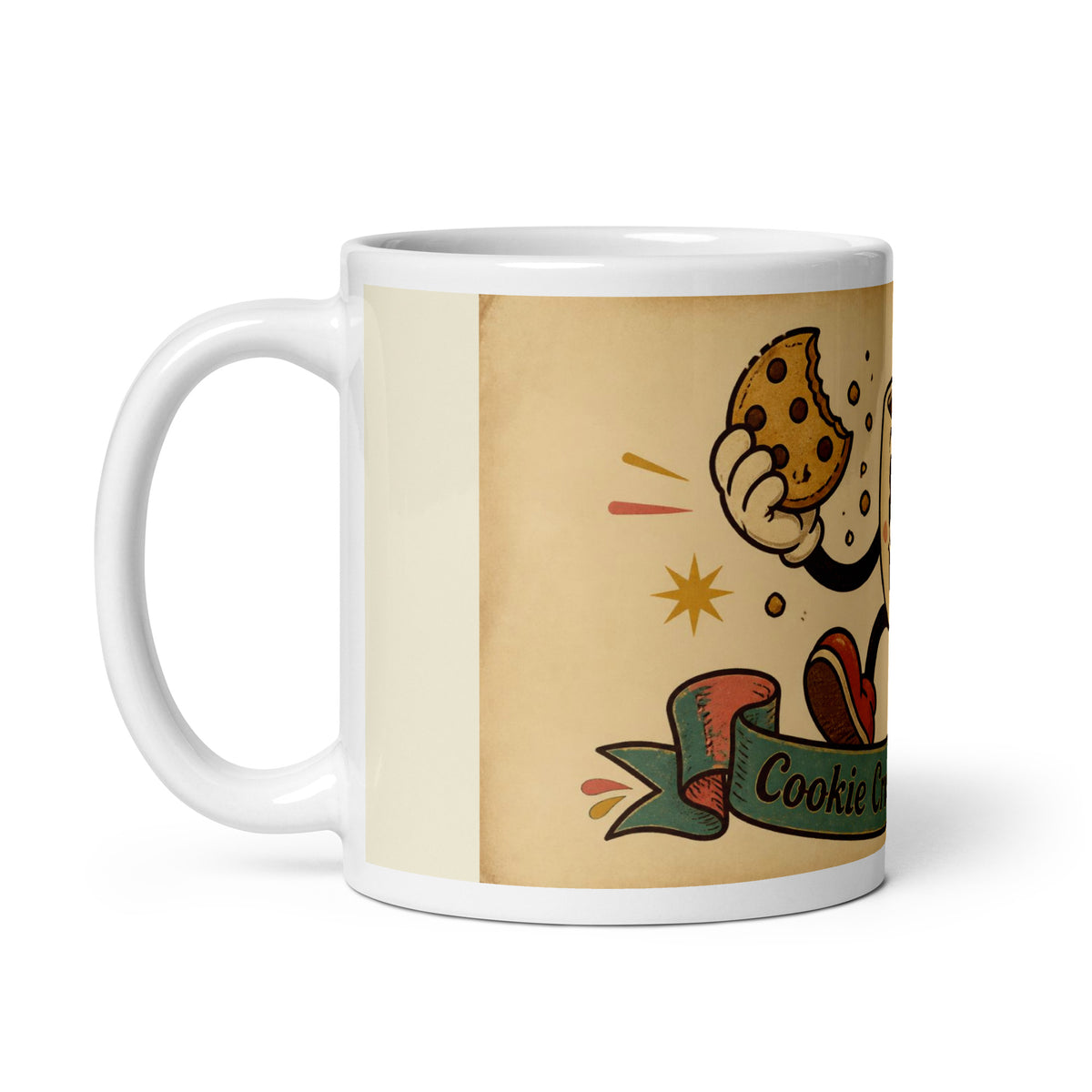 Cookie Crumbs & Cuppa 11 oz mug, handle on the left