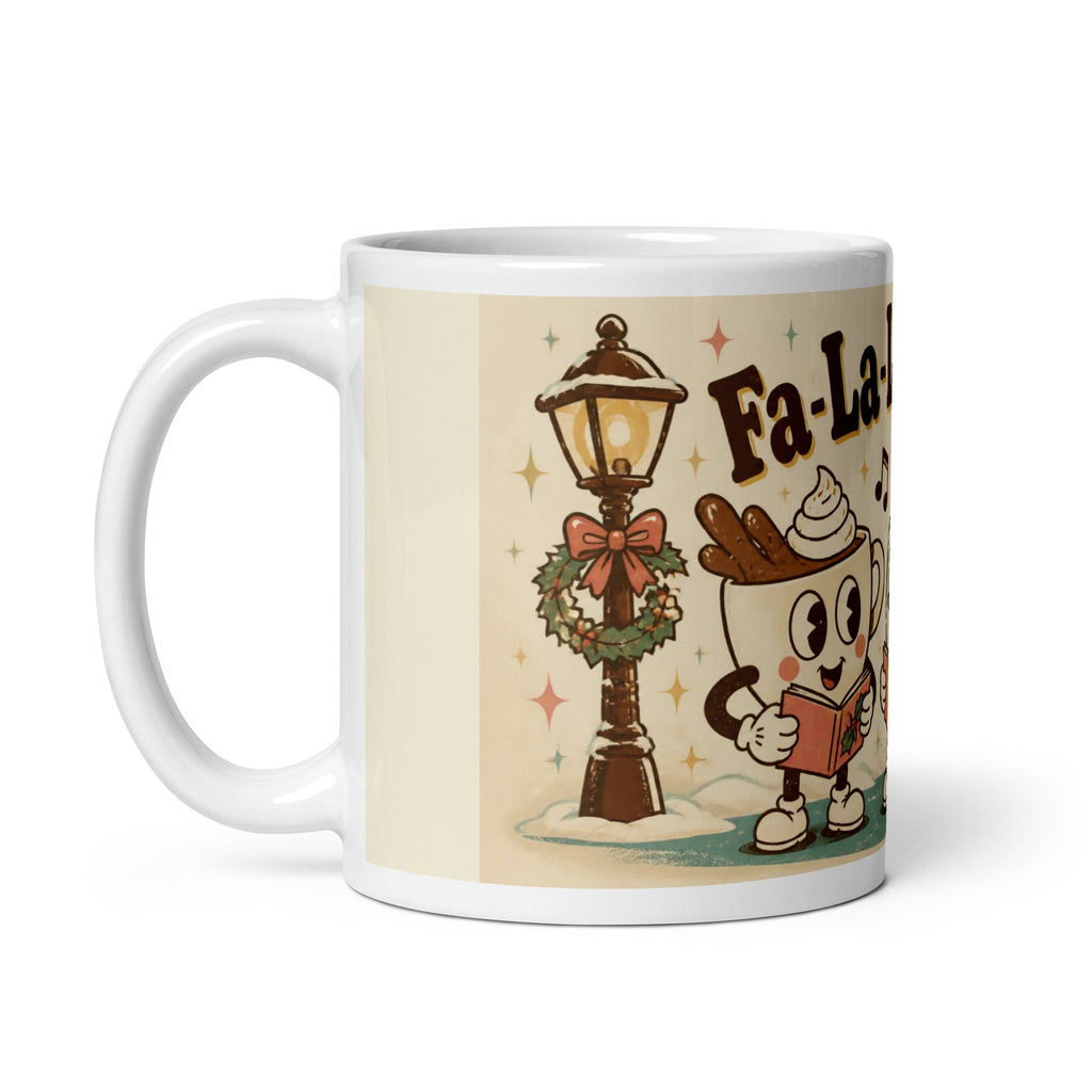 Fa-La-La-La-Latte 11 oz mug, handle on the left