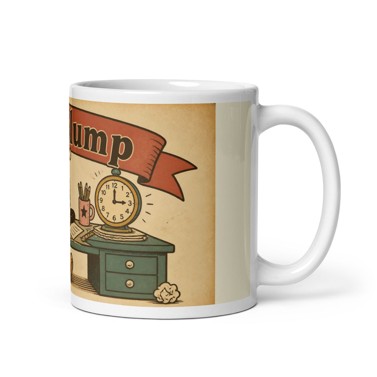 3pm Slump 11 oz mug, handle on the right