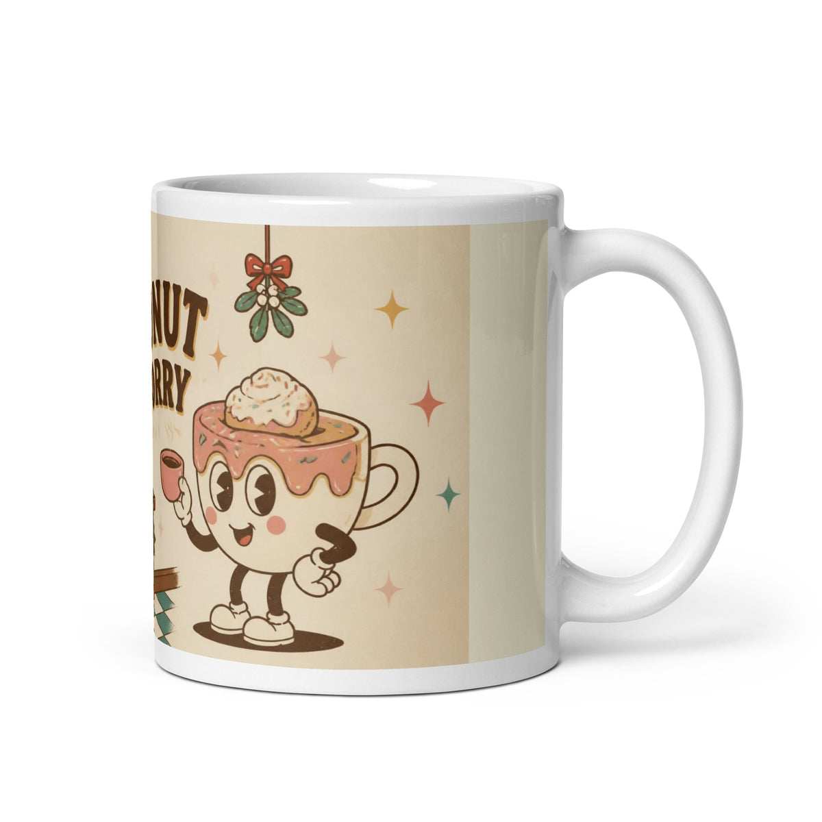 Donut Worry 11 oz mug, handle on the right
