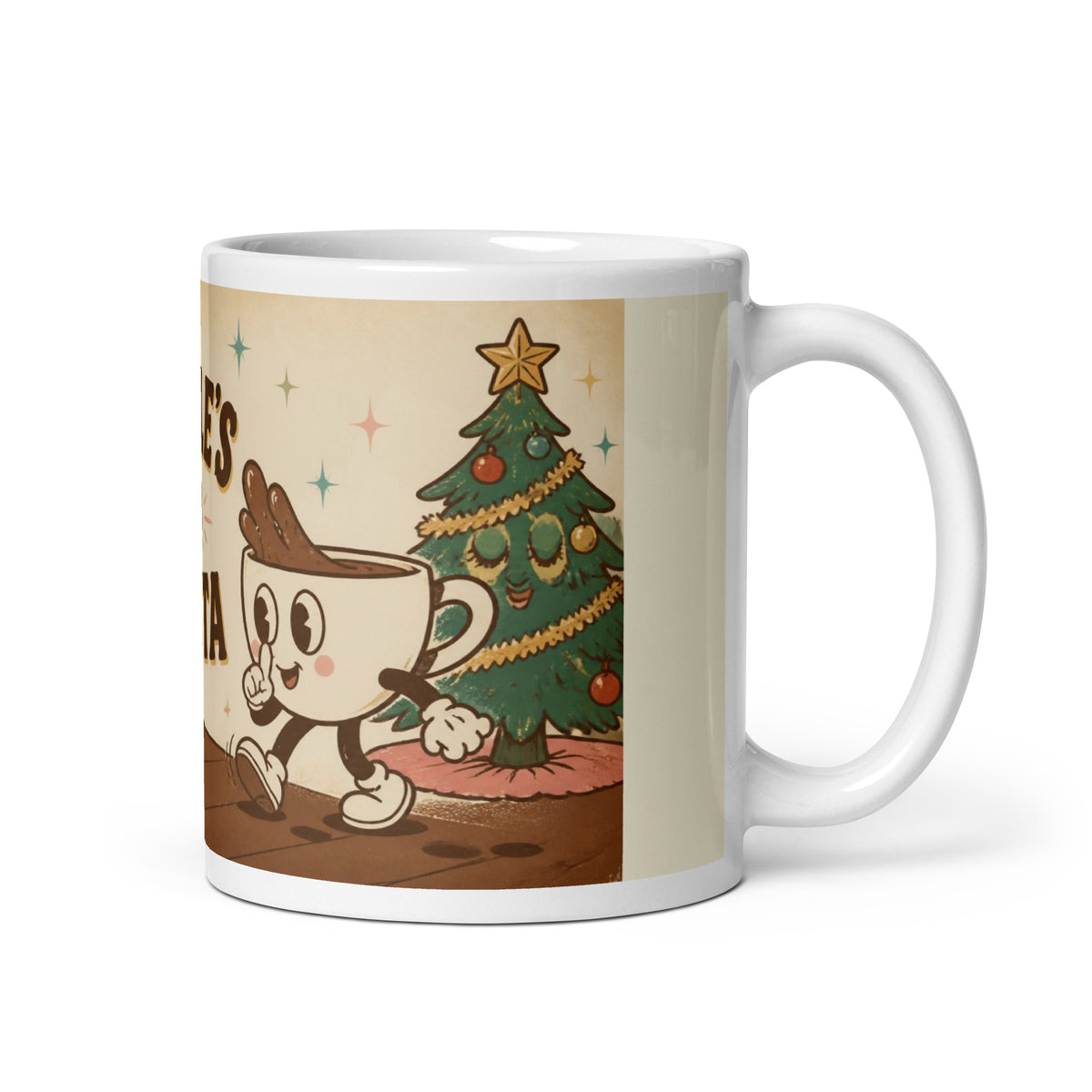 Kettle's On, Santa 11 oz mug, handle on the right