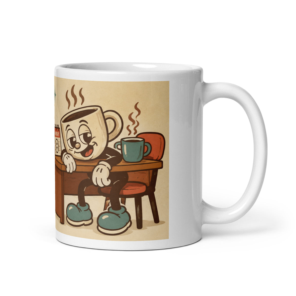 Monday Mood 11 oz mug, handle on the right
