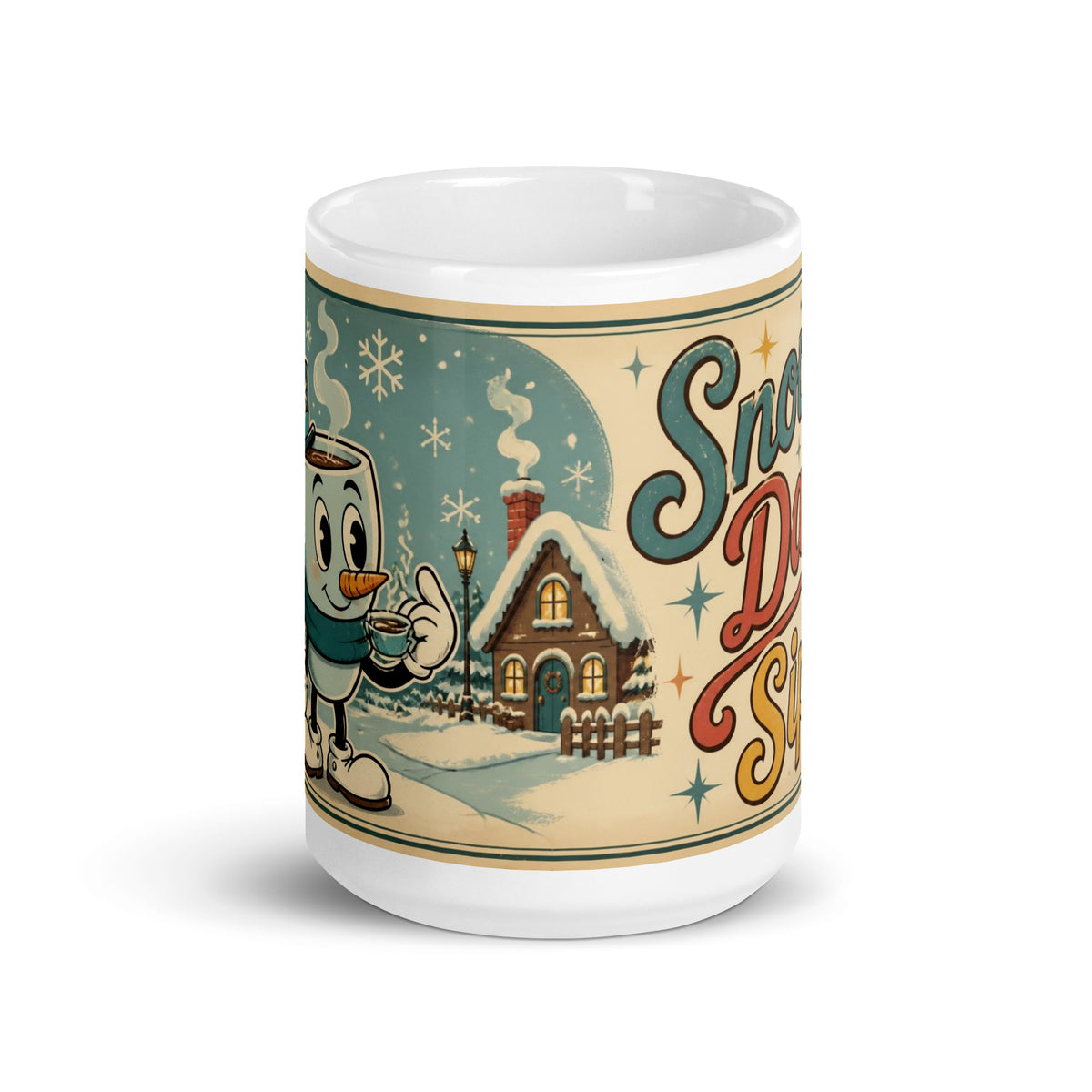 Snow Day Sips 15 oz mug, front view