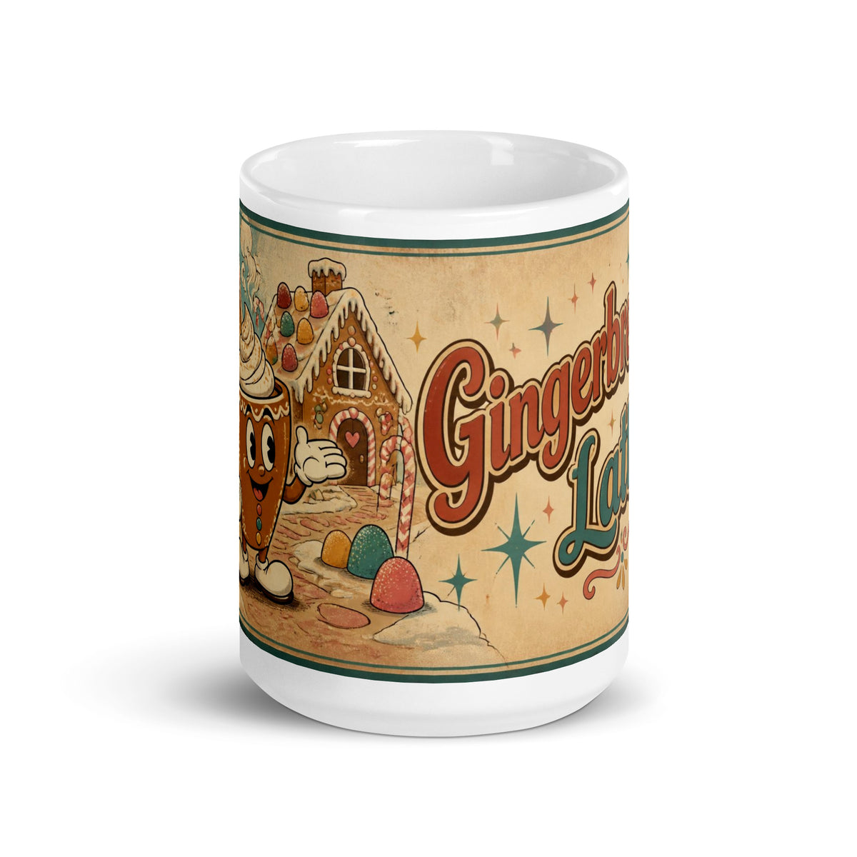 Gingerbread Latte 15 oz mug, front view