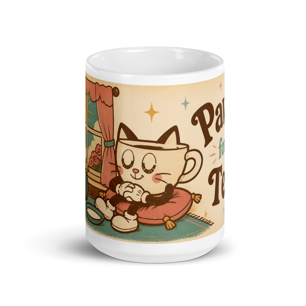 Paws for Tea 15 oz mug, front view