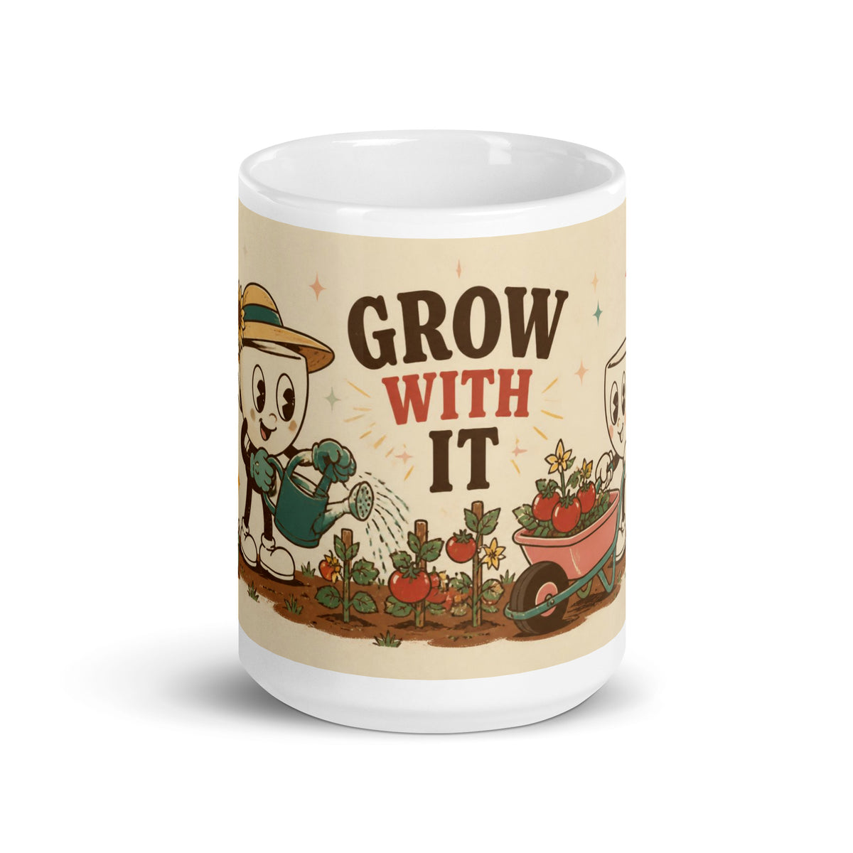 Grow With It 15 oz mug, front view