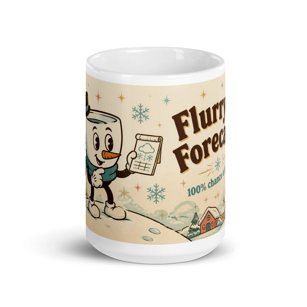 Flurry's Forecast 15 oz mug, front view