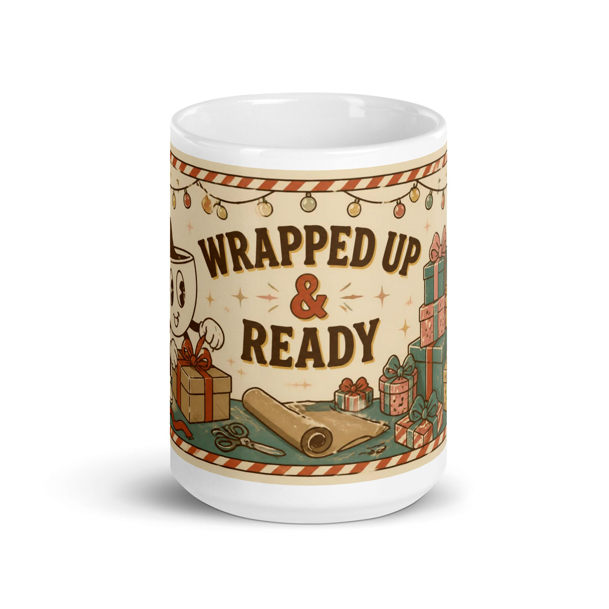 Wrapped Up & Ready 15 oz mug, front view