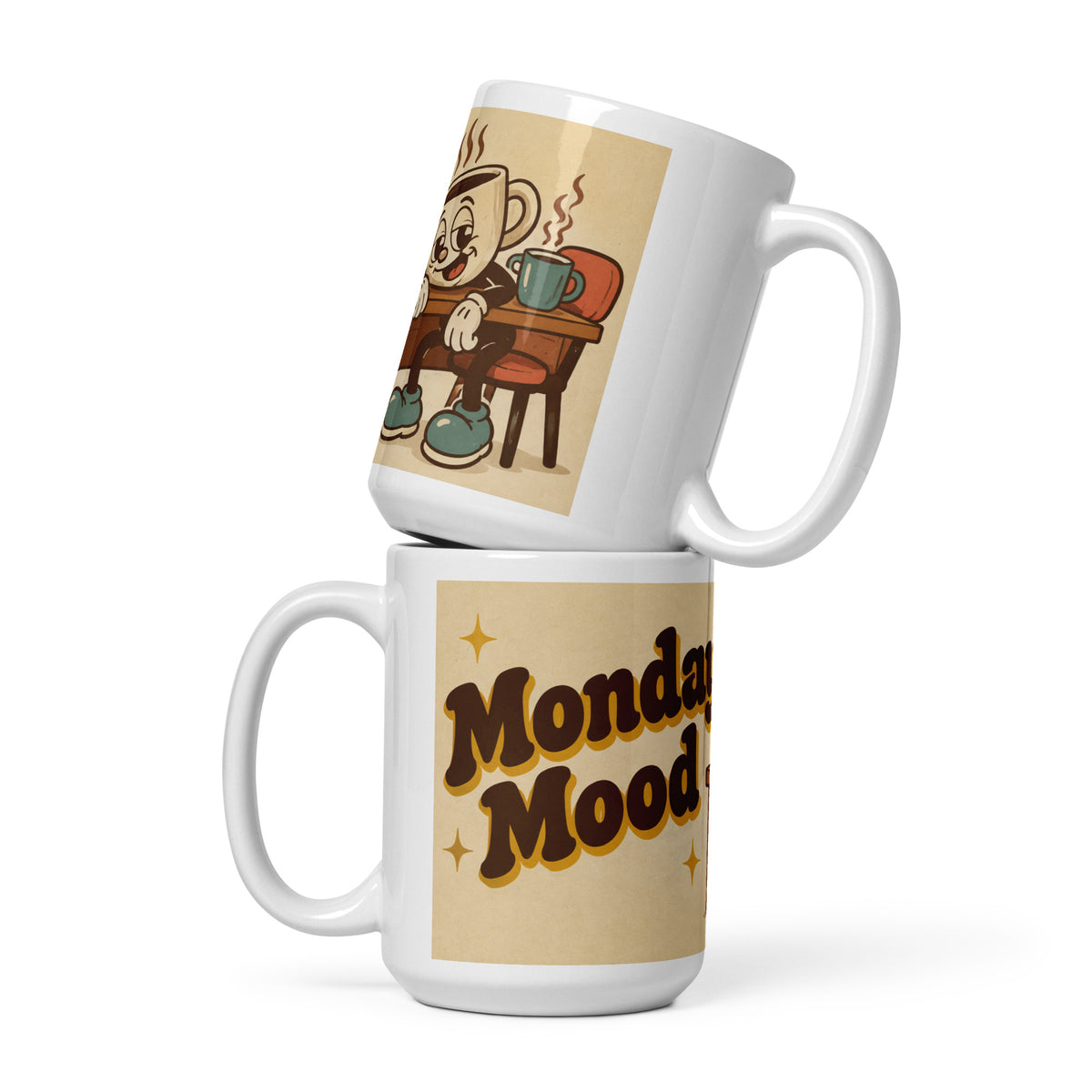 Monday Mood 15 oz mug, front view
