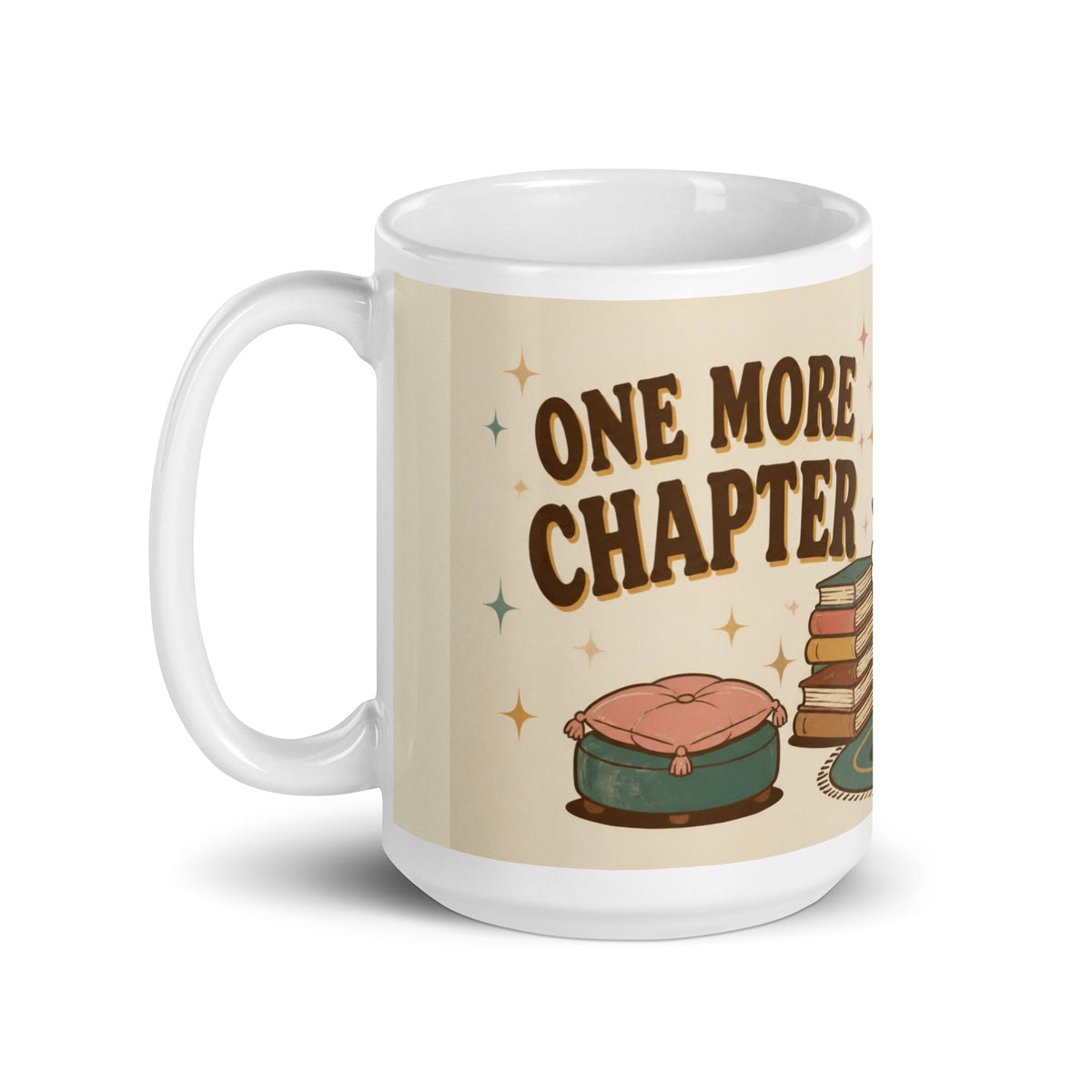 One More Chapter 15 oz mug, handle on the left