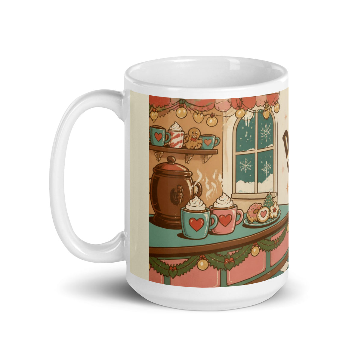 Donut Worry 15 oz mug, handle on the left