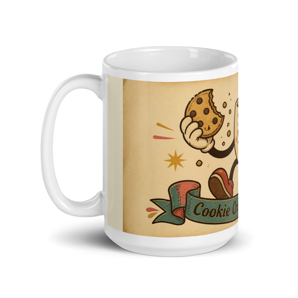 Cookie Crumbs & Cuppa 15 oz mug, handle on the left