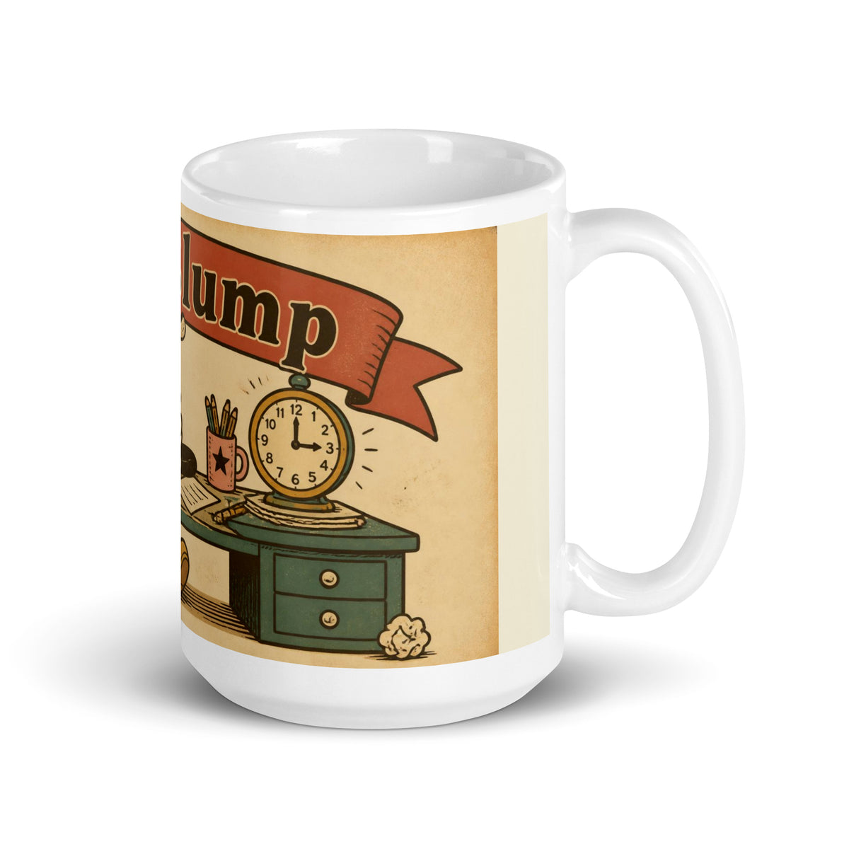 3pm Slump 15 oz mug, handle on the right