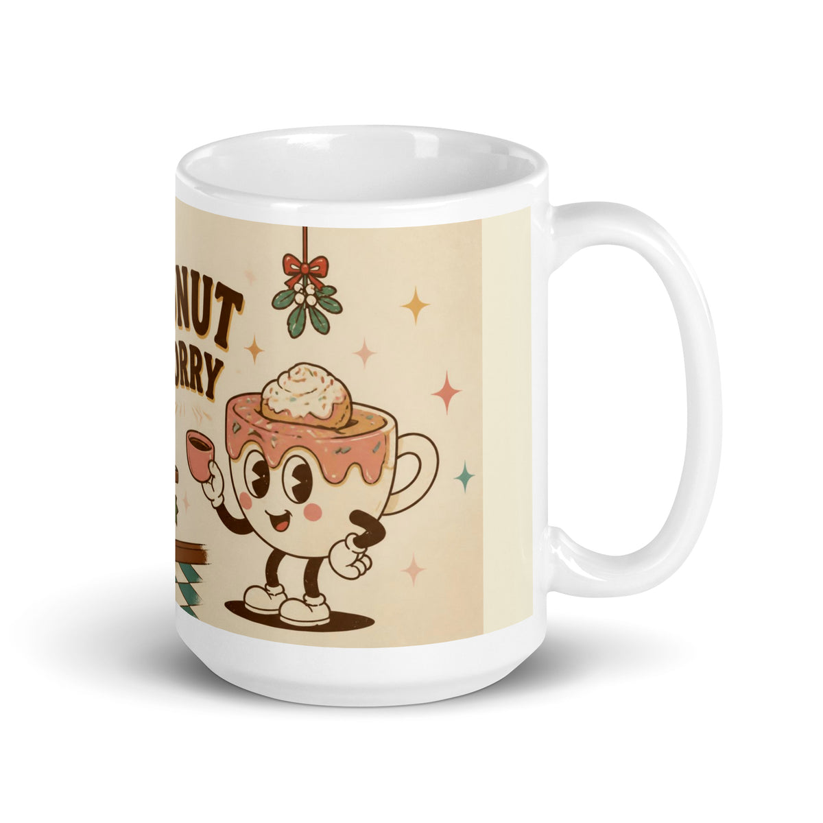 Donut Worry 15 oz mug, handle on the right