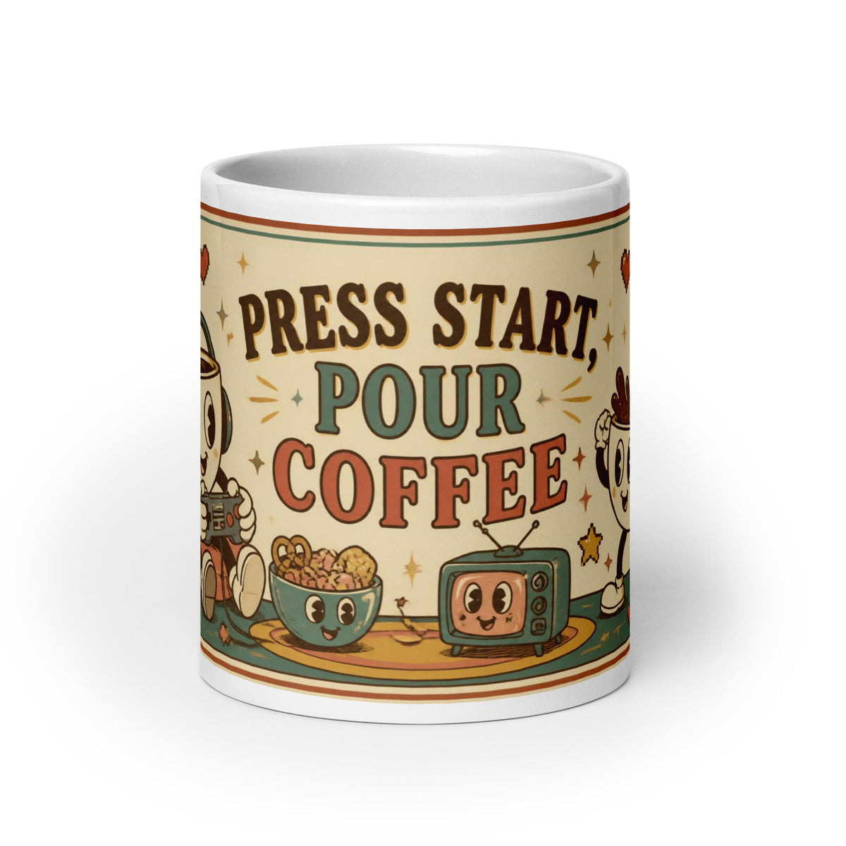 Press Start, Pour Coffee 20 oz mug, front view