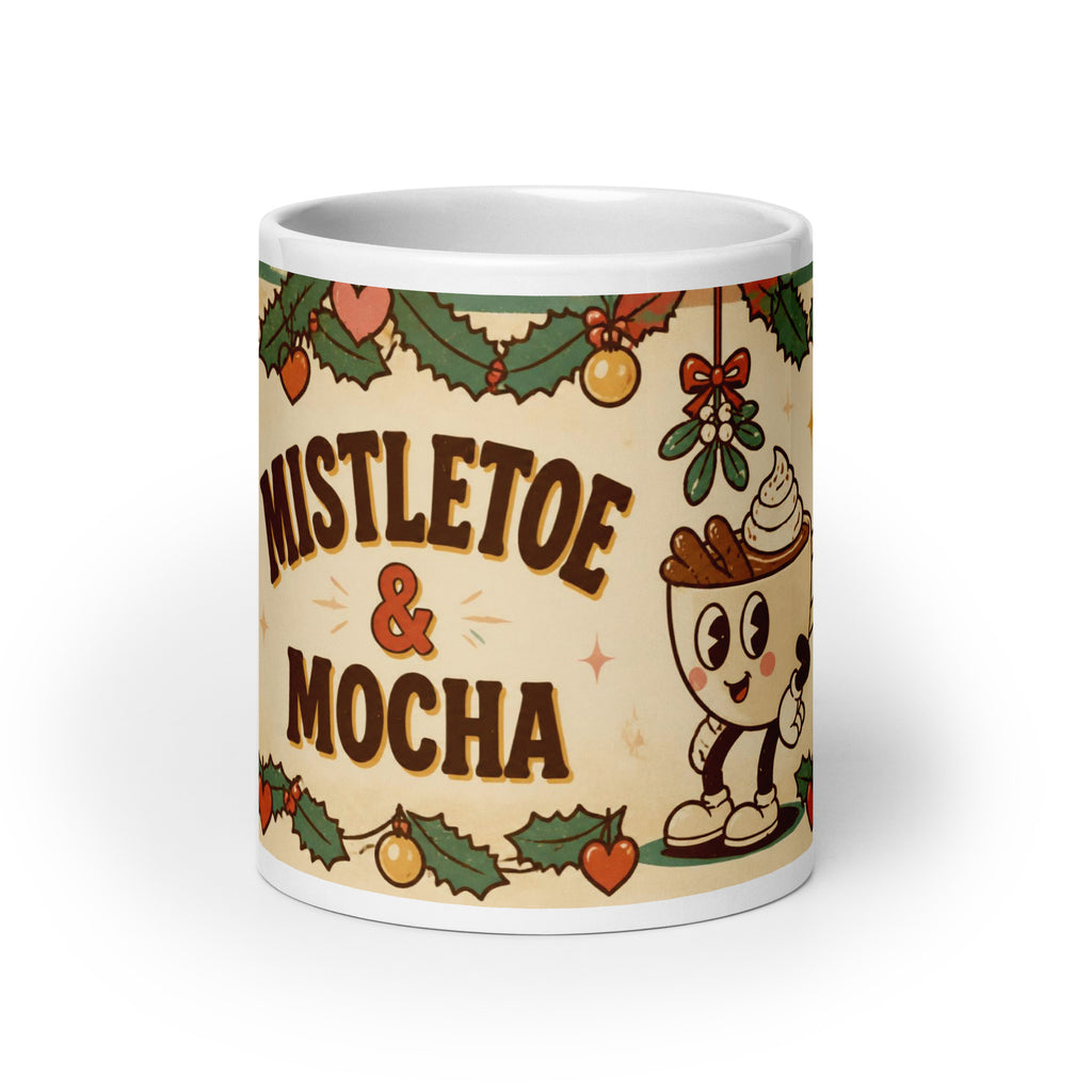 Mistletoe & Mocha 20 oz mug, front view