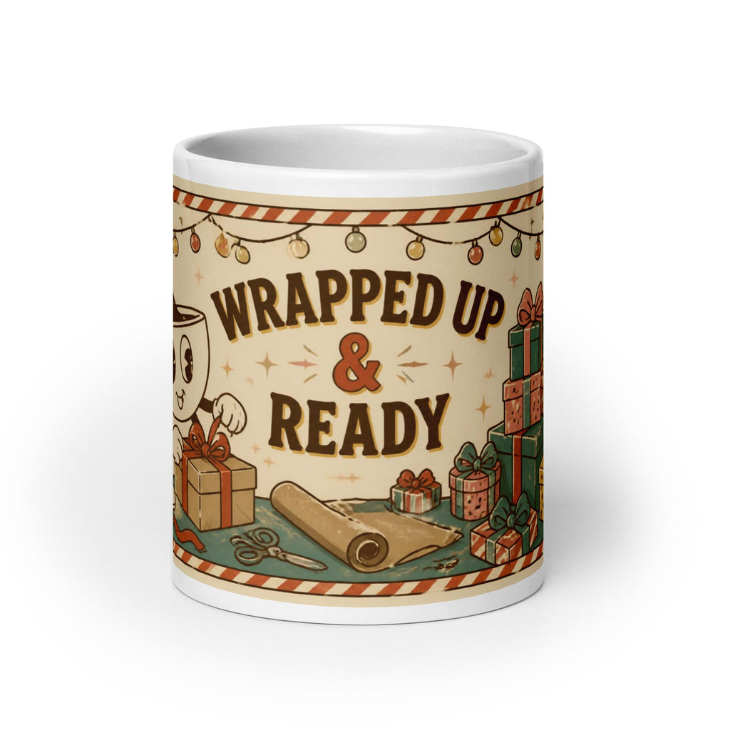 Wrapped Up & Ready 20 oz mug, front view