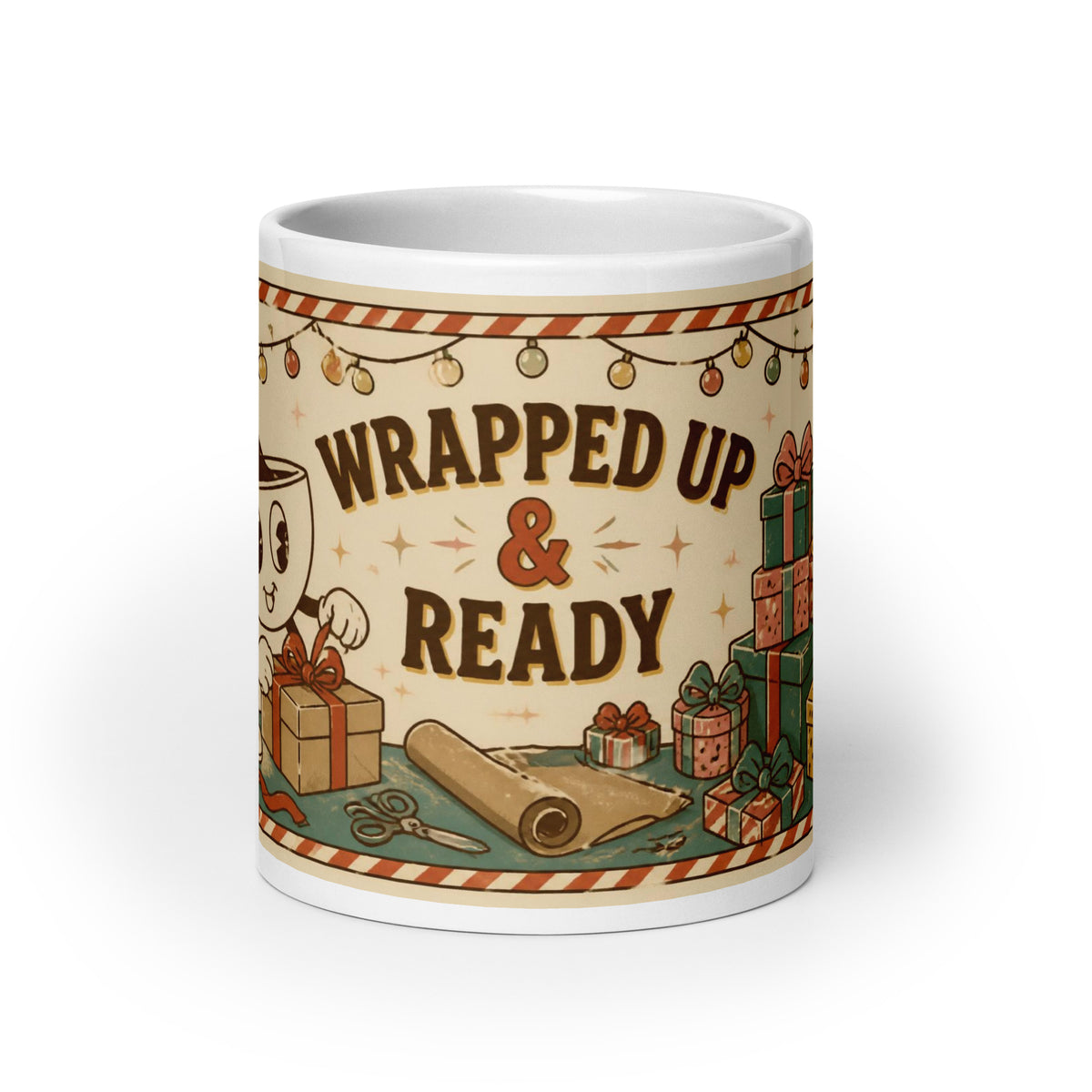 Wrapped Up & Ready 20 oz mug, front view