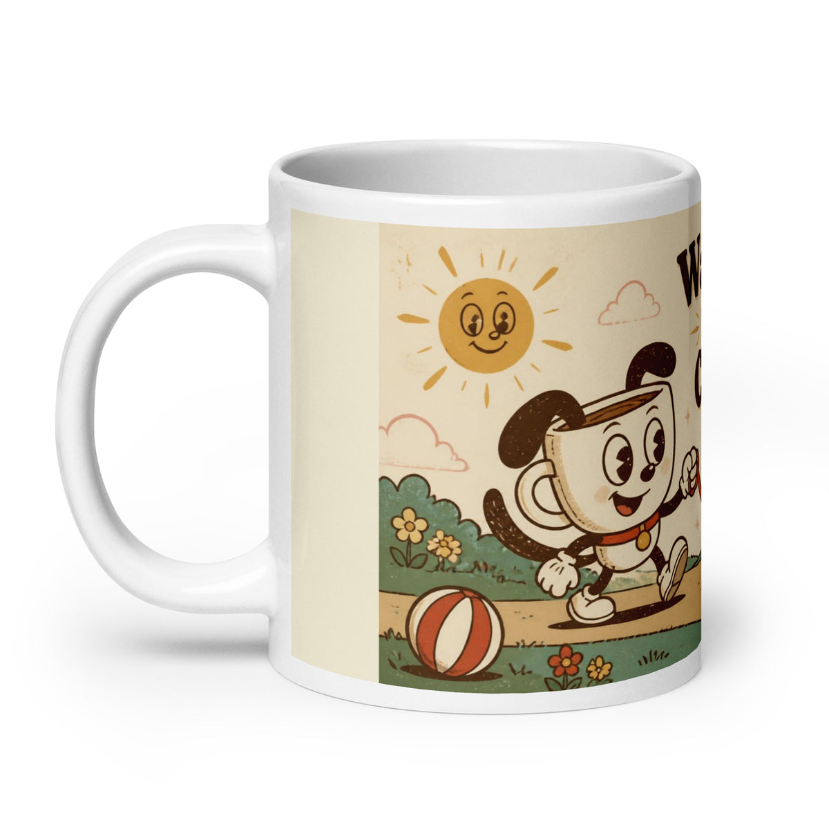 Walkies, Then Coffee 20 oz mug, handle on the left