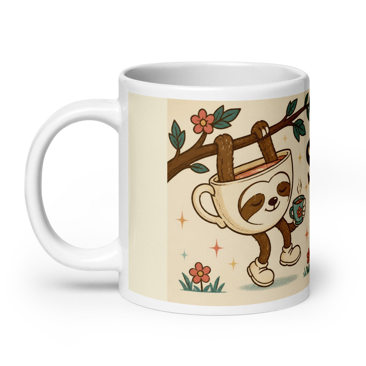 Slow Sip 20 oz mug, handle on the left