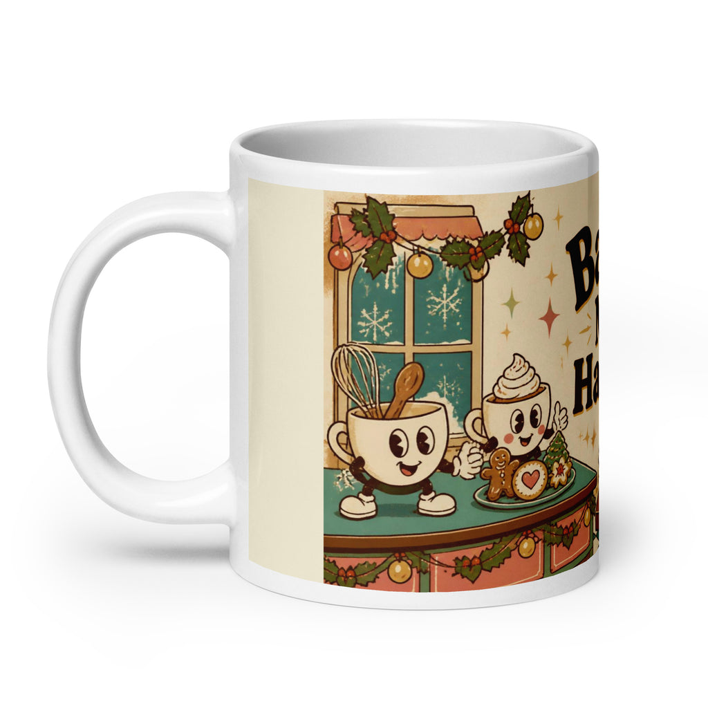 Bake Me Happy 20 oz mug, handle on the left