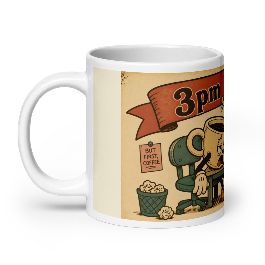 3pm Slump 20 oz mug, handle on the left