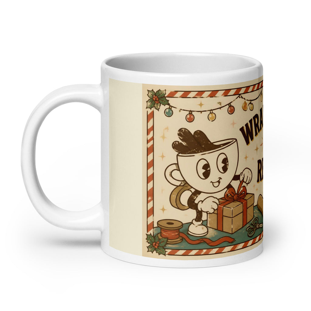 Wrapped Up & Ready 20 oz mug, handle on the left