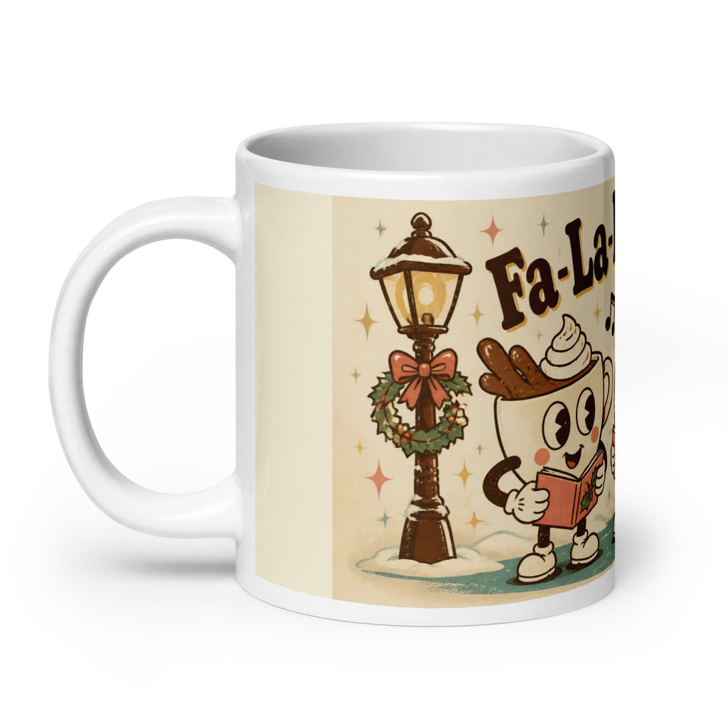 Fa-La-La-La-Latte 20 oz mug, handle on the left