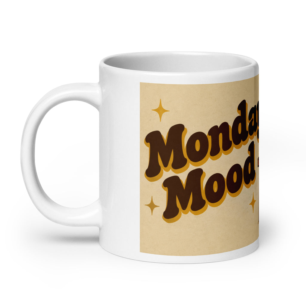 Monday Mood 20 oz mug, handle on the left