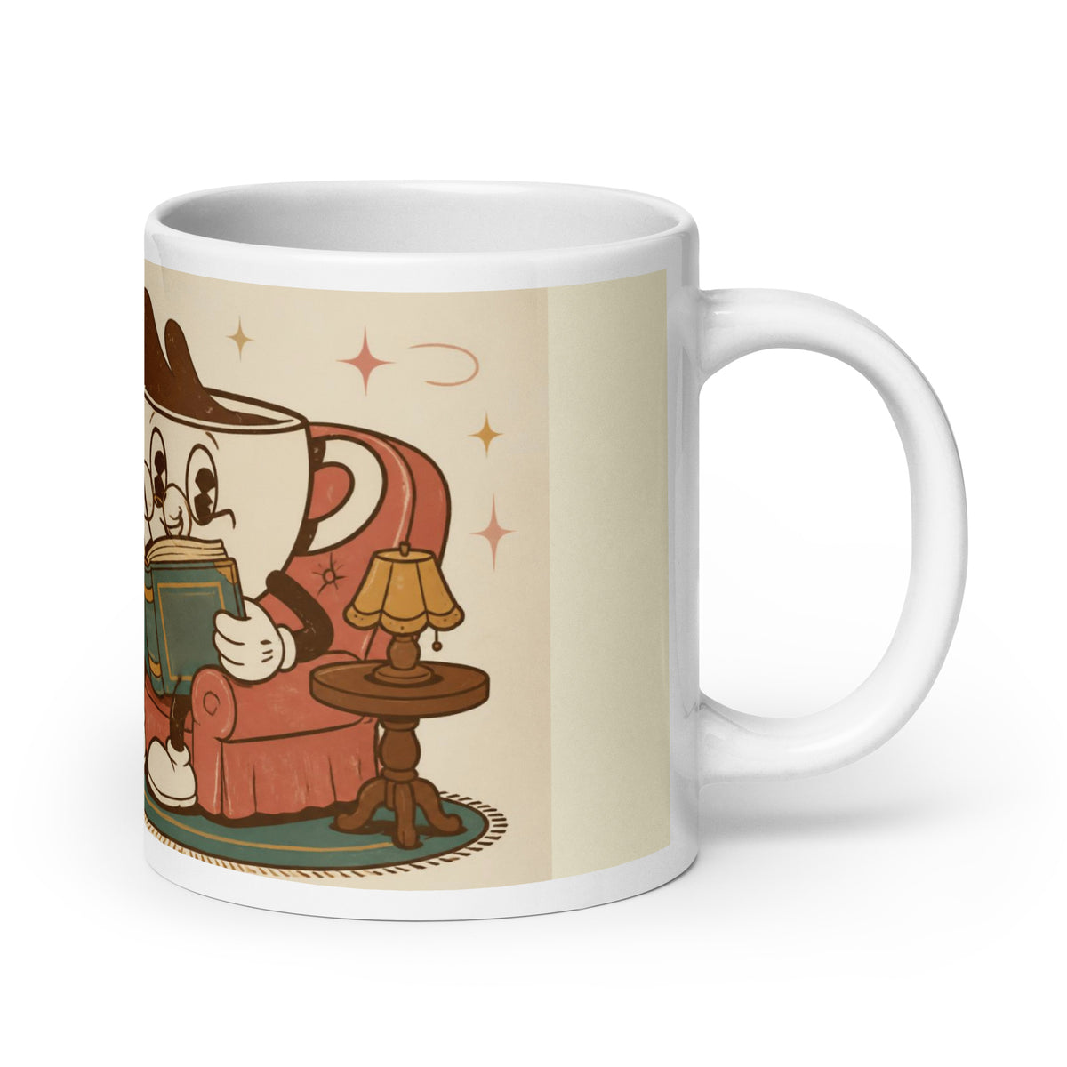 One More Chapter 20 oz mug, handle on the right