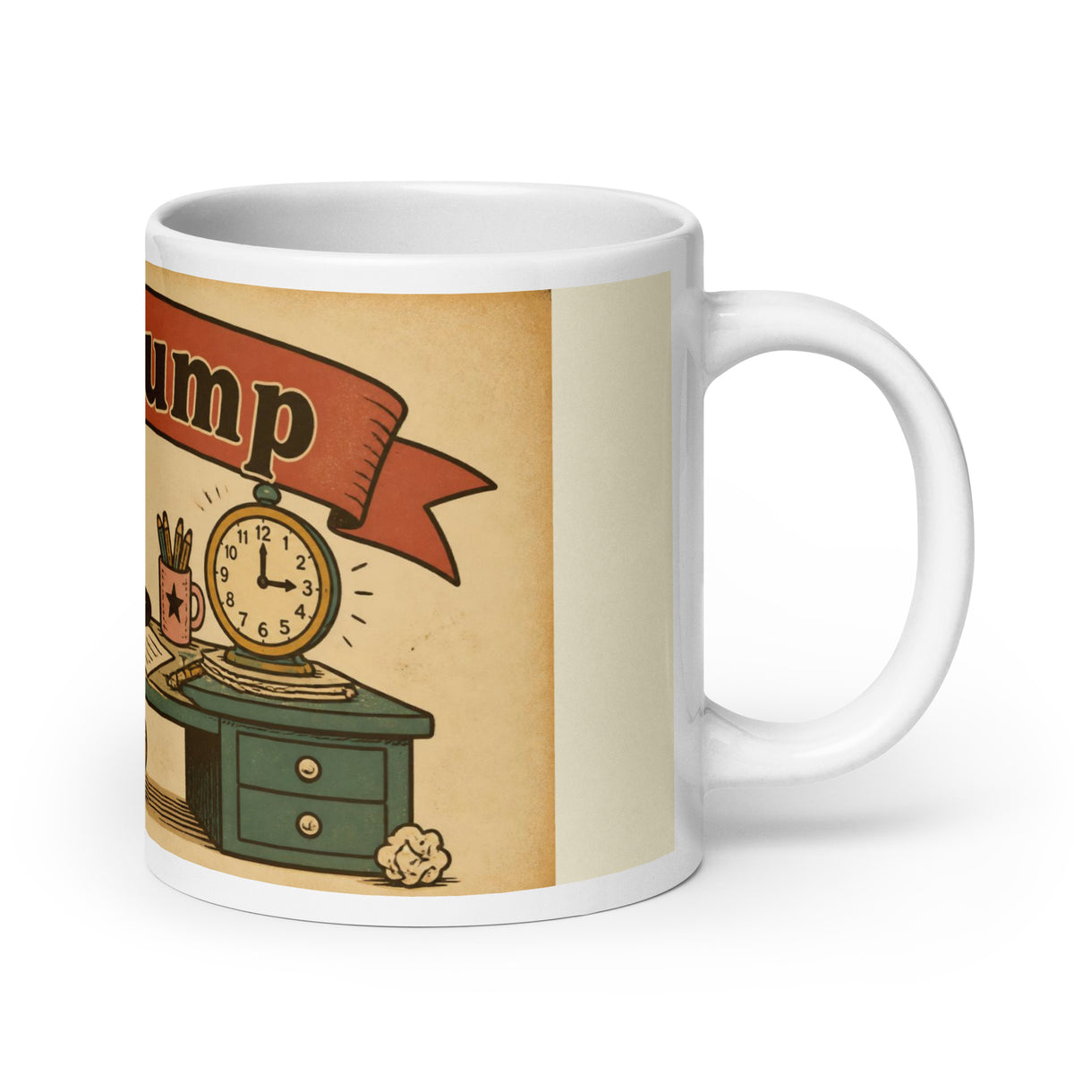 3pm Slump 20 oz mug, handle on the right