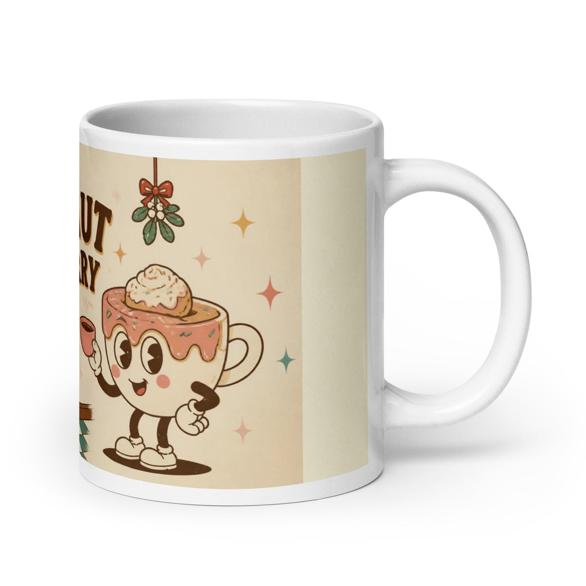 Donut Worry 20 oz mug, handle on the right