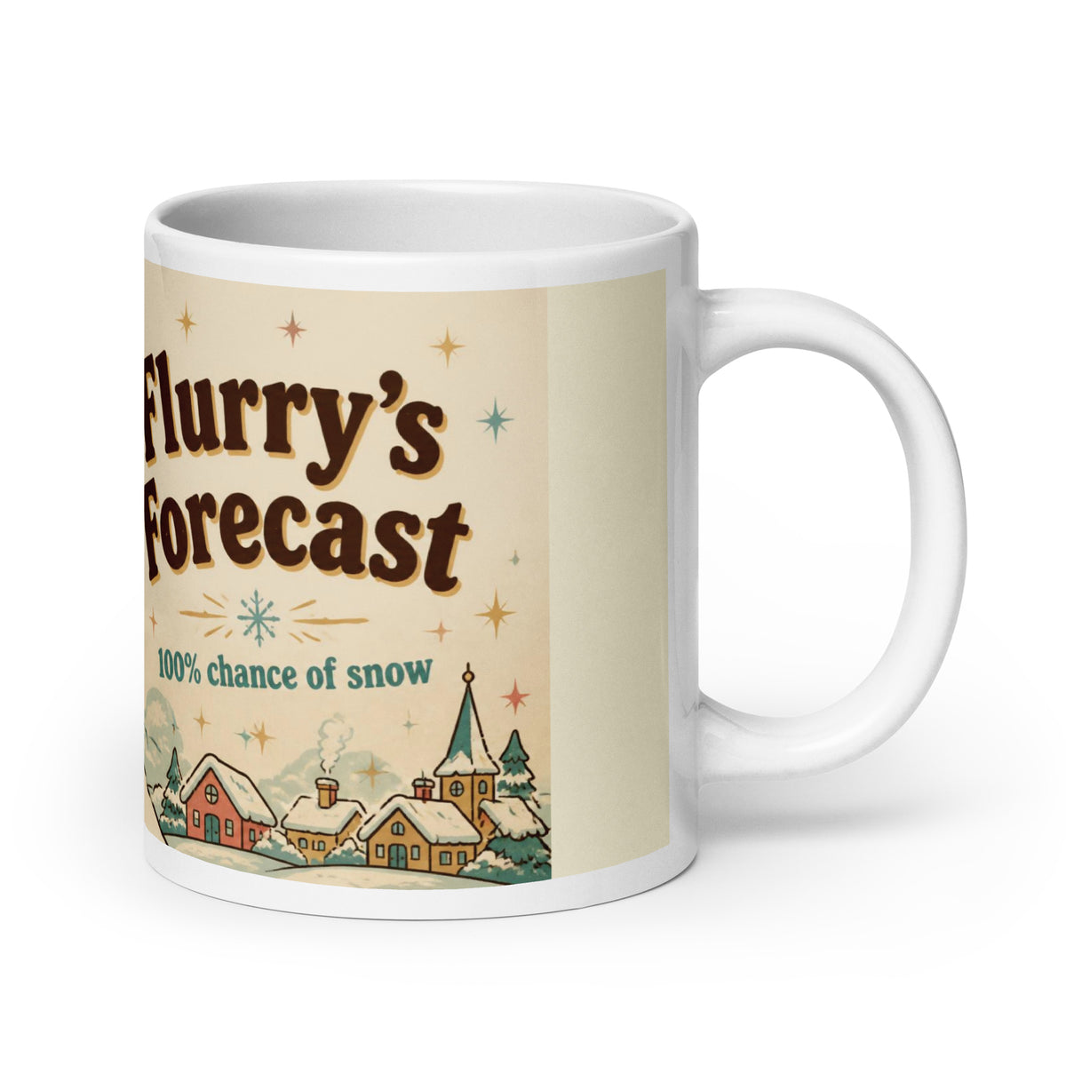 Flurry's Forecast 20 oz mug, handle on the right