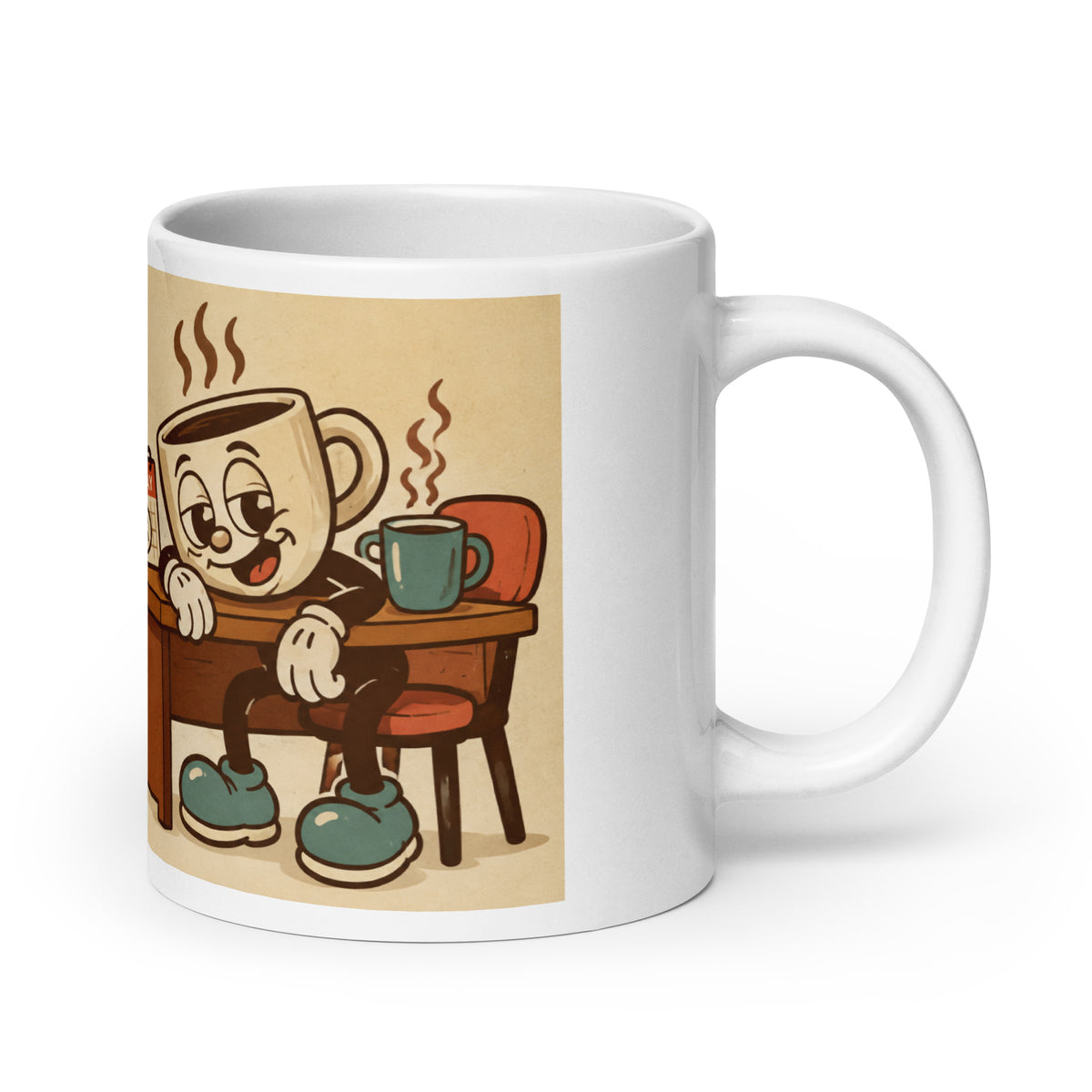 Monday Mood 20 oz mug, handle on the right